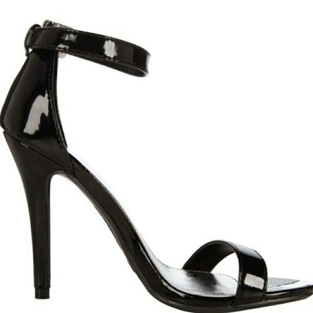 Skinny ankle strap heels